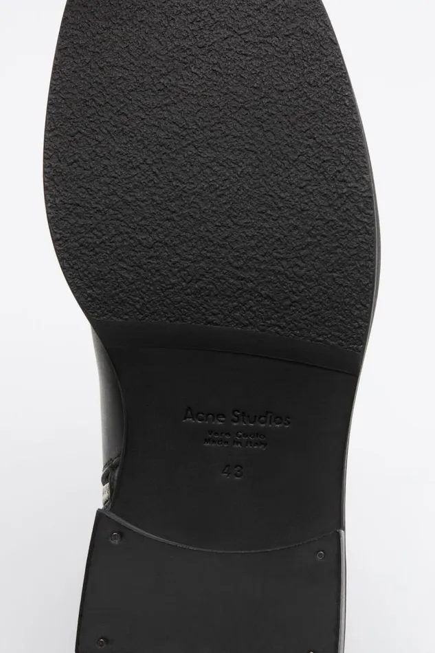 Acne Studios Leather Waxed Boots Black Man Shoes