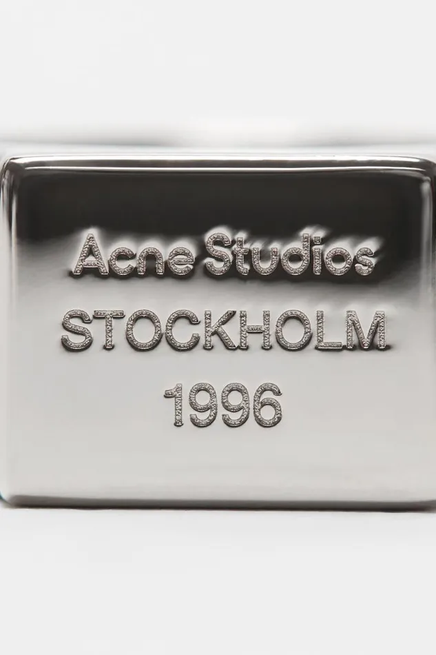 Acne Studios Logo Engraved Signet Ring Silver Man Jewellery