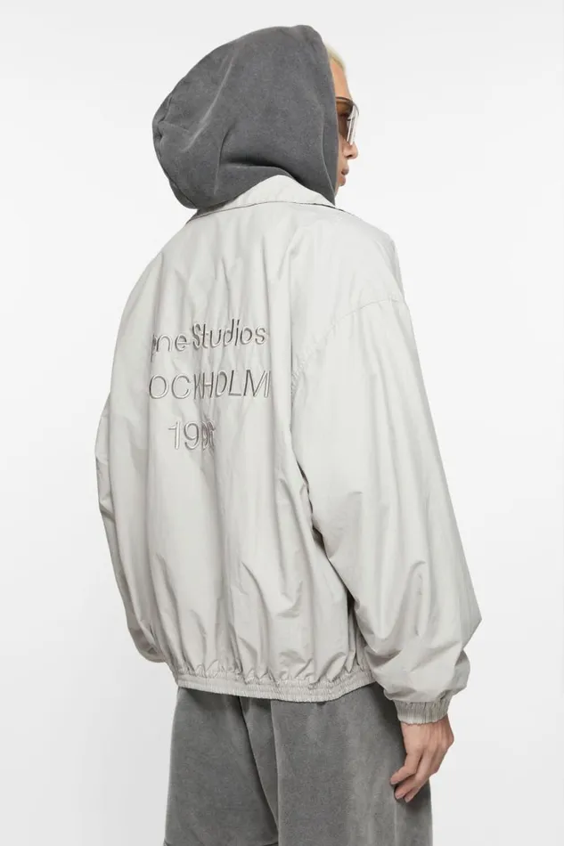Acne Studios Logo Jacket Grey Man Outerwear