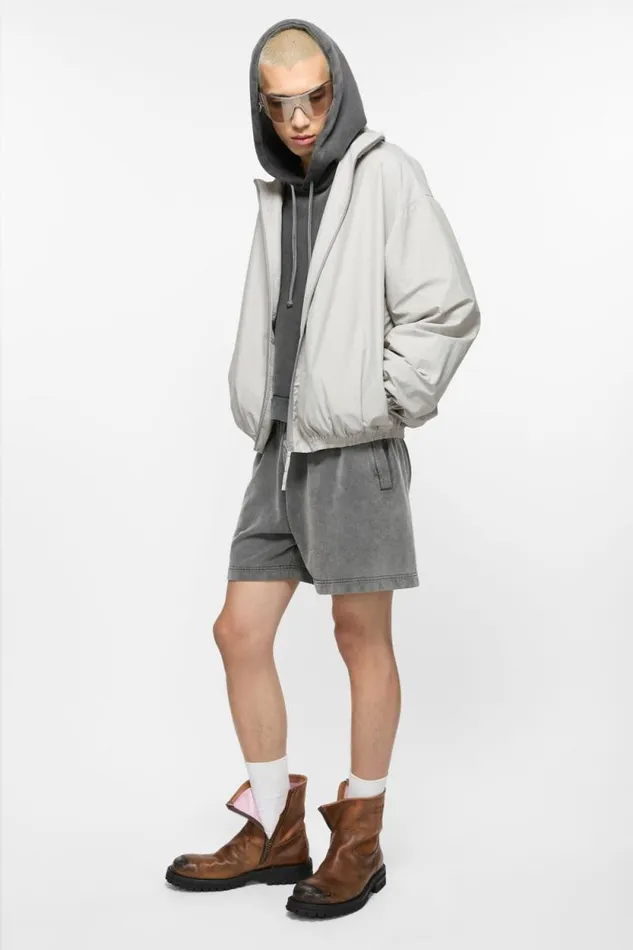 Acne Studios Logo Jacket Grey Man Outerwear