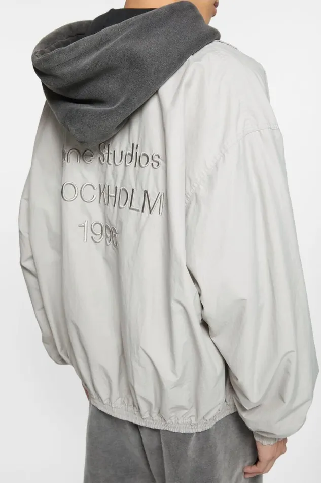 Acne Studios Logo Jacket Grey Man Outerwear
