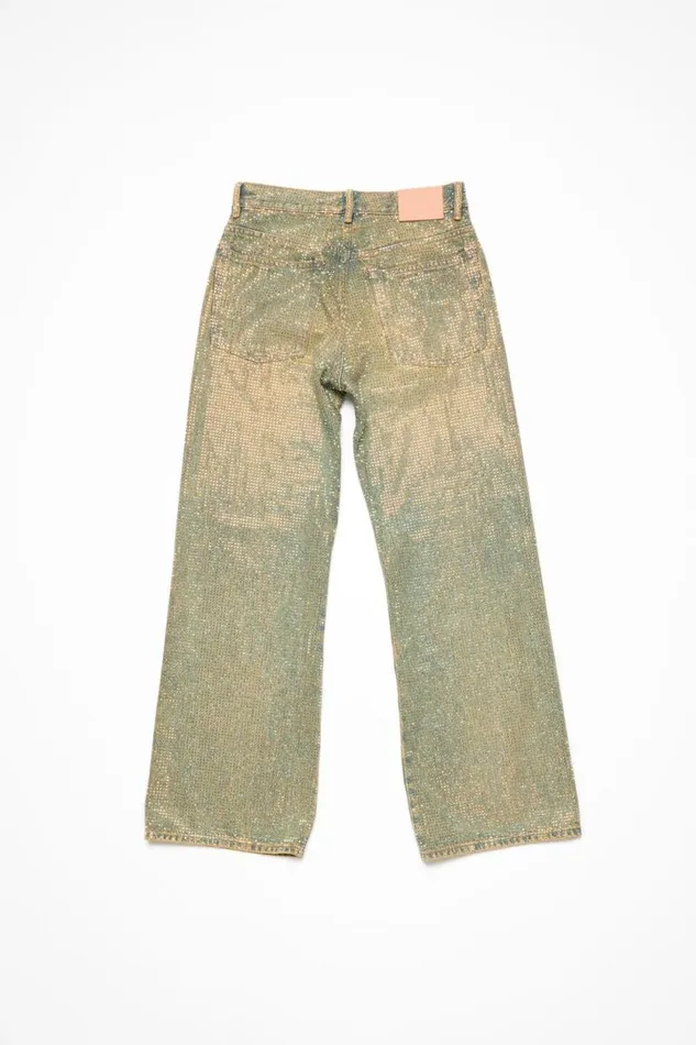 Acne Studios Loose Fit Crystal Studs Jeans 8211 2021F Mid Blue Woman Jeans