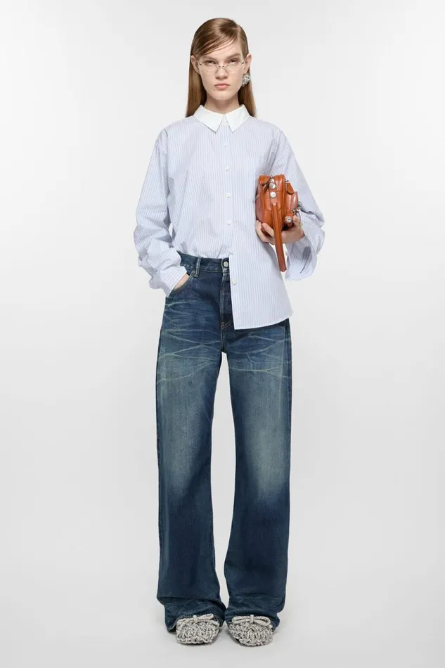 Acne Studios Loose Fit Jeans 8211 2021F Mid Blue Woman Jeans