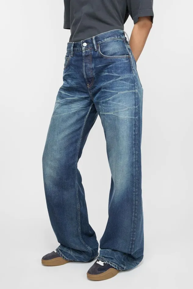 Acne Studios Loose Fit Jeans 8211 2021F Mid Blue Woman Jeans