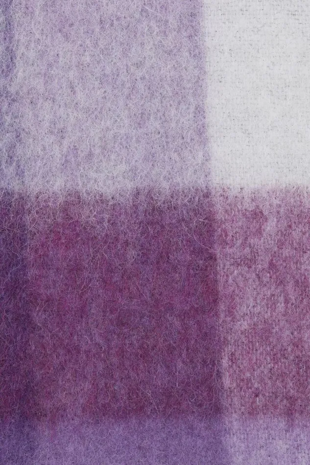 Acne Studios Mohair Checked Scarf Purplewhite Man Scarves