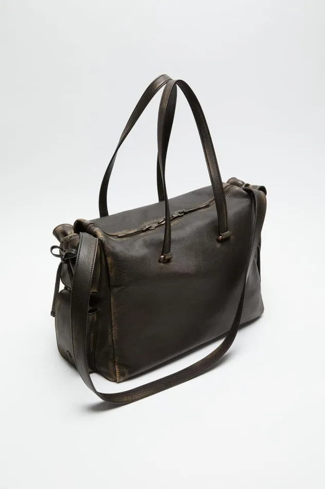 Acne Studios Multipocket Tote Bag Dark Brownbeige Man Bags