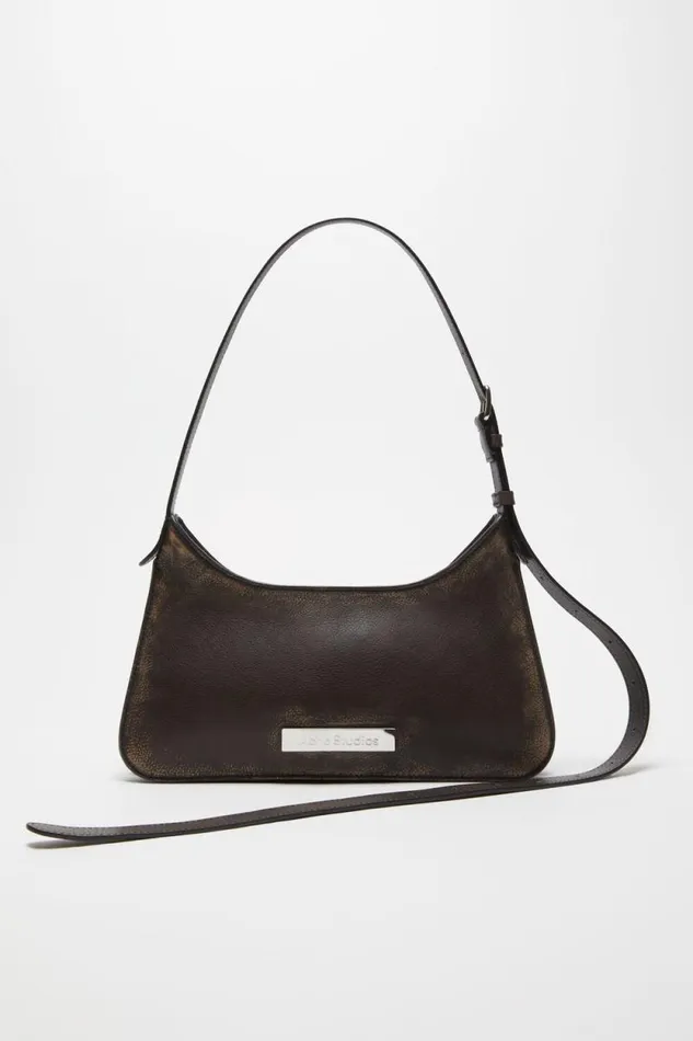 Acne Studios Platt Mini Shoulder Bag Dark Brownbeige Man Bags