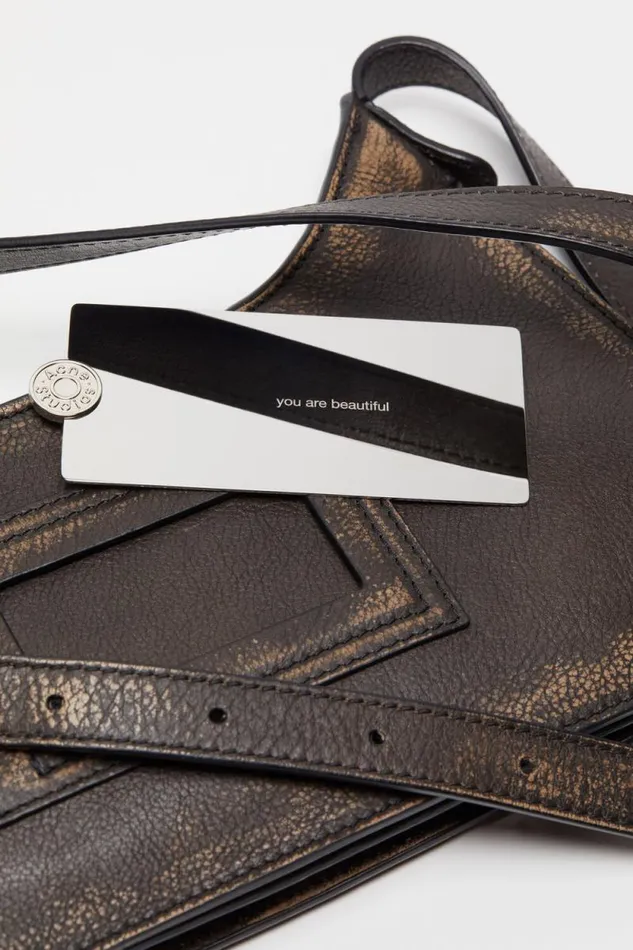 Acne Studios Platt Mini Shoulder Bag Dark Brownbeige Man Bags