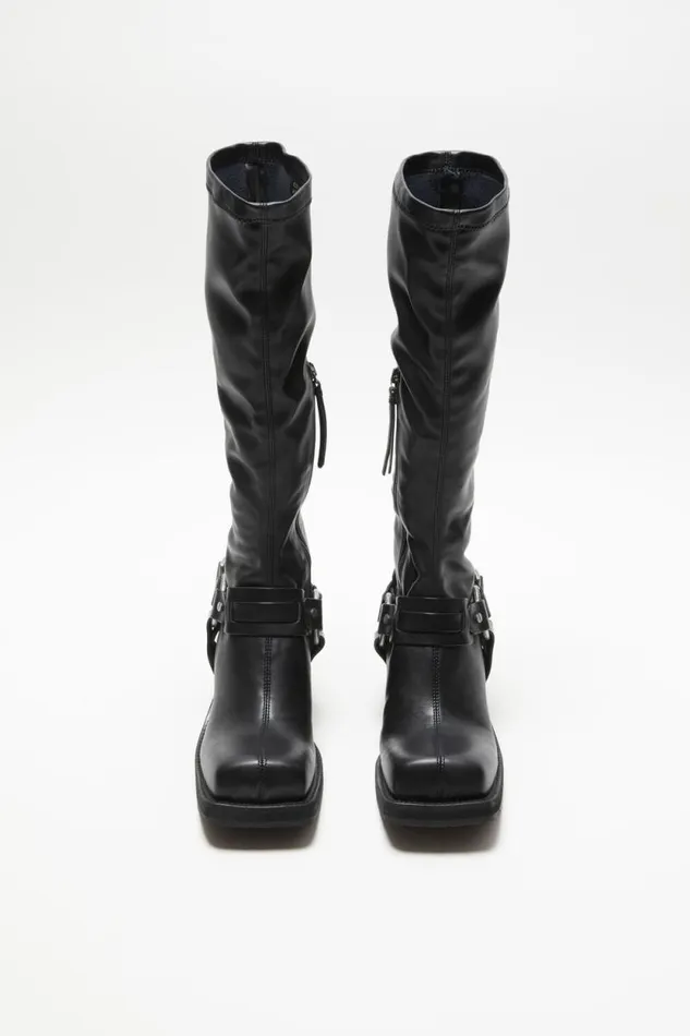 Acne Studios Pullon Buckle Boots Black Woman Shoes