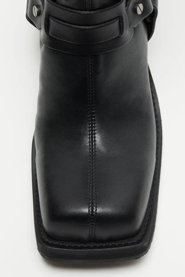 Acne Studios Pullon Buckle Boots Black Woman Shoes