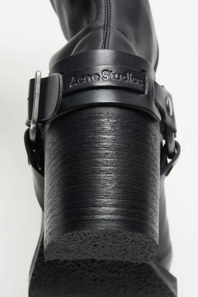 Acne Studios Pullon Buckle Boots Black Woman Shoes