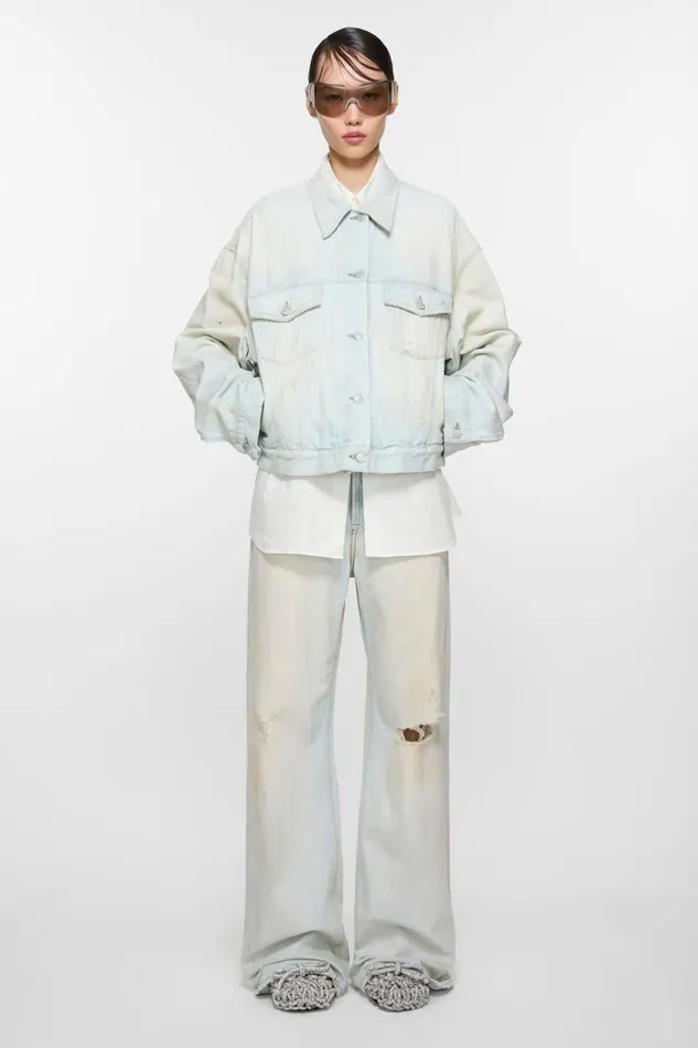 Acne Studios Relaxed Fit Jeans 8211 2022 Light Bluewhite Woman Jeans