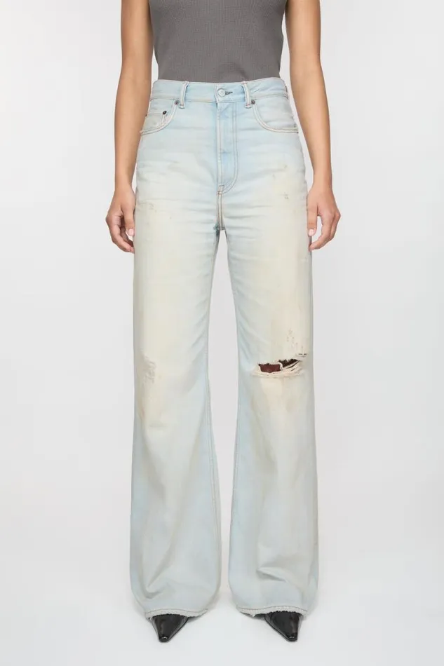 Acne Studios Relaxed Fit Jeans 8211 2022 Light Bluewhite Woman Jeans