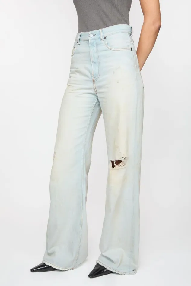 Acne Studios Relaxed Fit Jeans 8211 2022 Light Bluewhite Woman Jeans