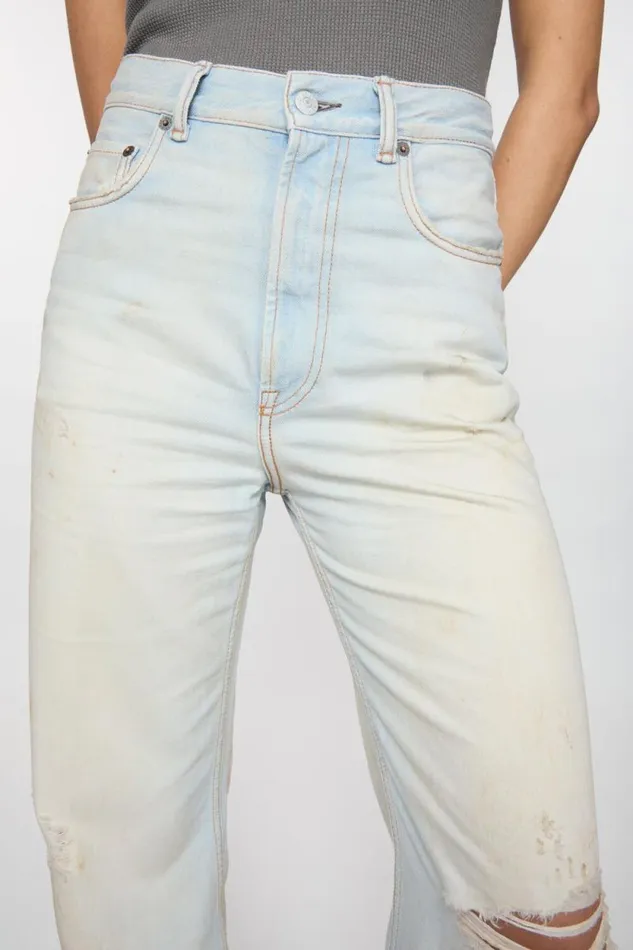 Acne Studios Relaxed Fit Jeans 8211 2022 Light Bluewhite Woman Jeans