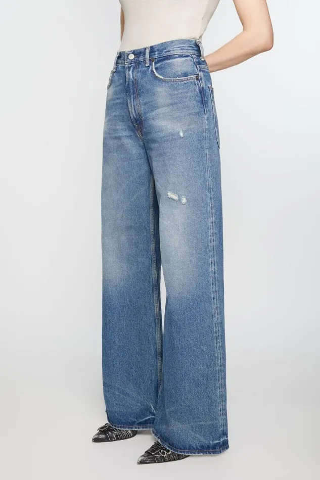 Acne Studios Relaxed Fit Jeans 8211 2022F Mid Blue Woman Jeans
