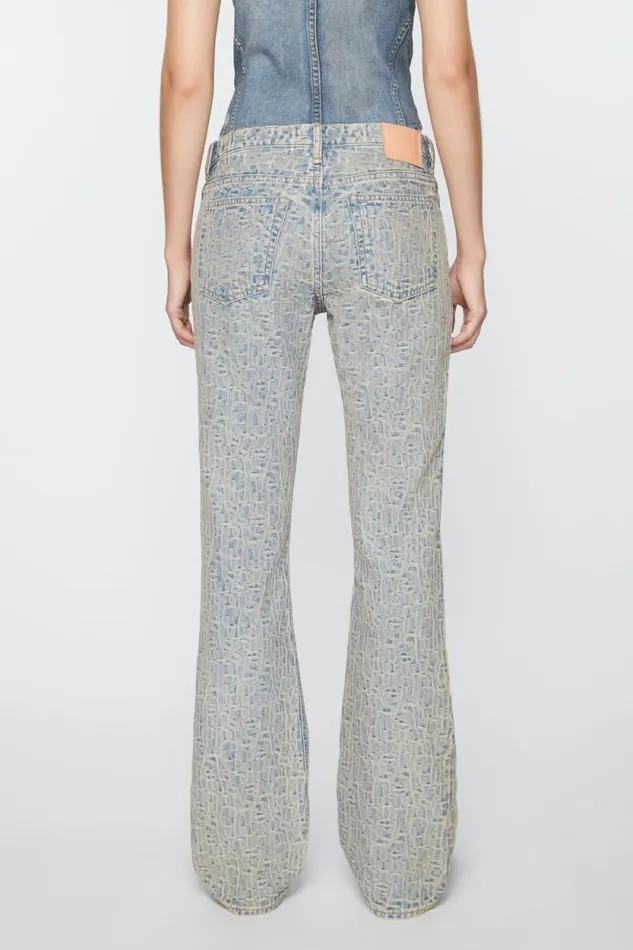 Acne Studios Slim Fit Jeans 8211 2005 Monogram Bluebeige Woman Jeans
