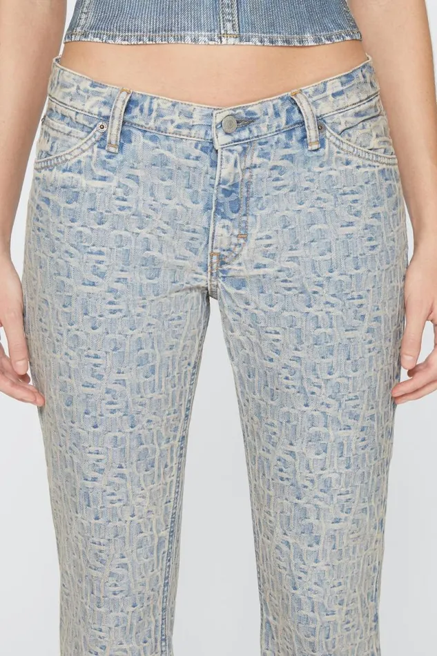Acne Studios Slim Fit Jeans 8211 2005 Monogram Bluebeige Woman Jeans