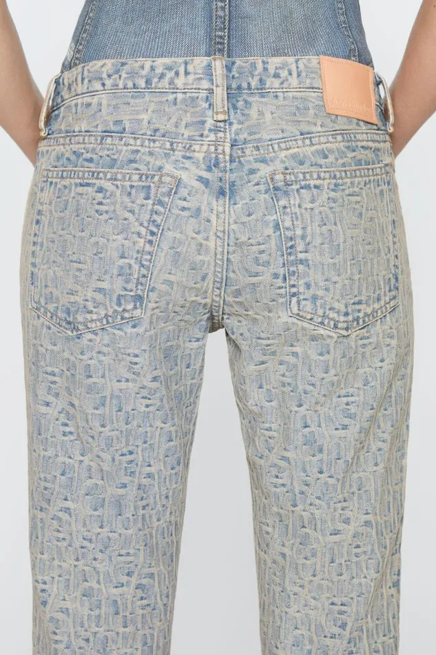 Acne Studios Slim Fit Jeans 8211 2005 Monogram Bluebeige Woman Jeans