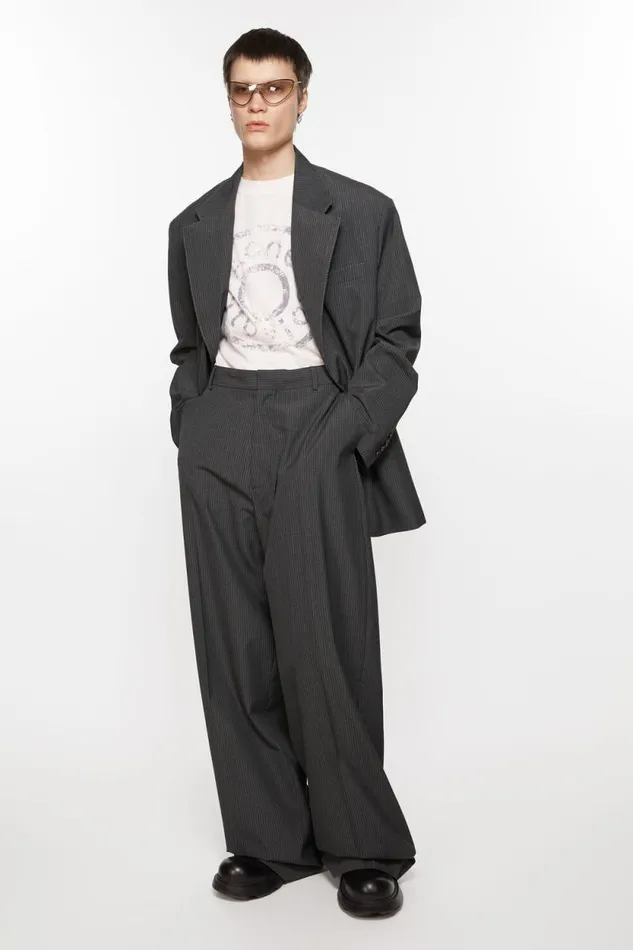Acne Studios Tailored Trousers Anthracite Grey Man Trousers