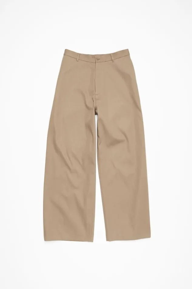Acne Studios Twill Trousers Khaki Beige Man Trousers