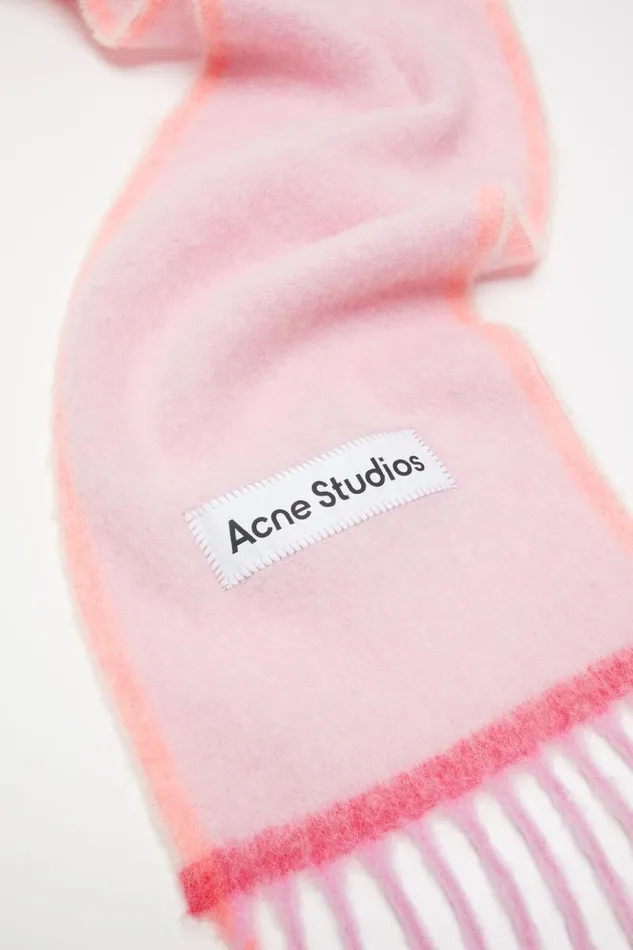 Acne Studios Wool Mohair Scarf 8211 Narrow Pink Man Scarves