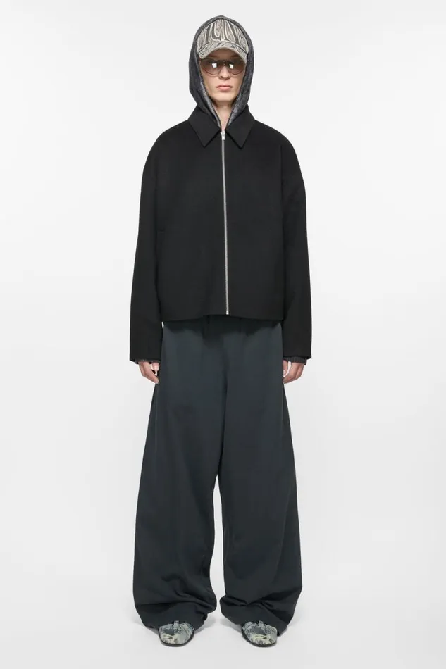 Acne Studios Wool Zipper Jacket Black Man Outerwear
