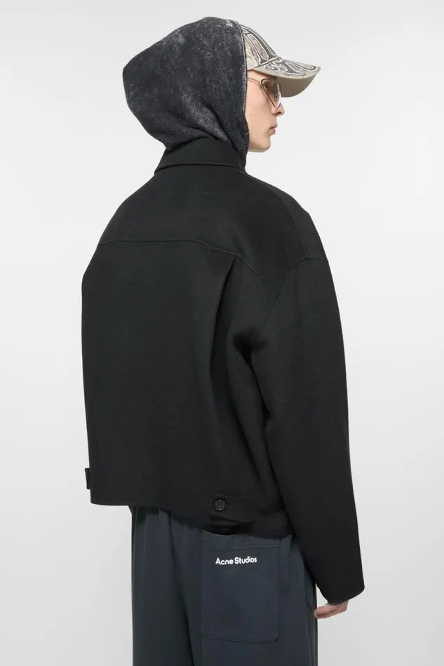 Acne Studios Wool Zipper Jacket Black Man Outerwear