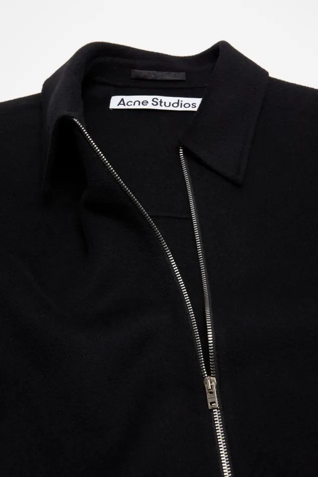 Acne Studios Wool Zipper Jacket Black Man Outerwear