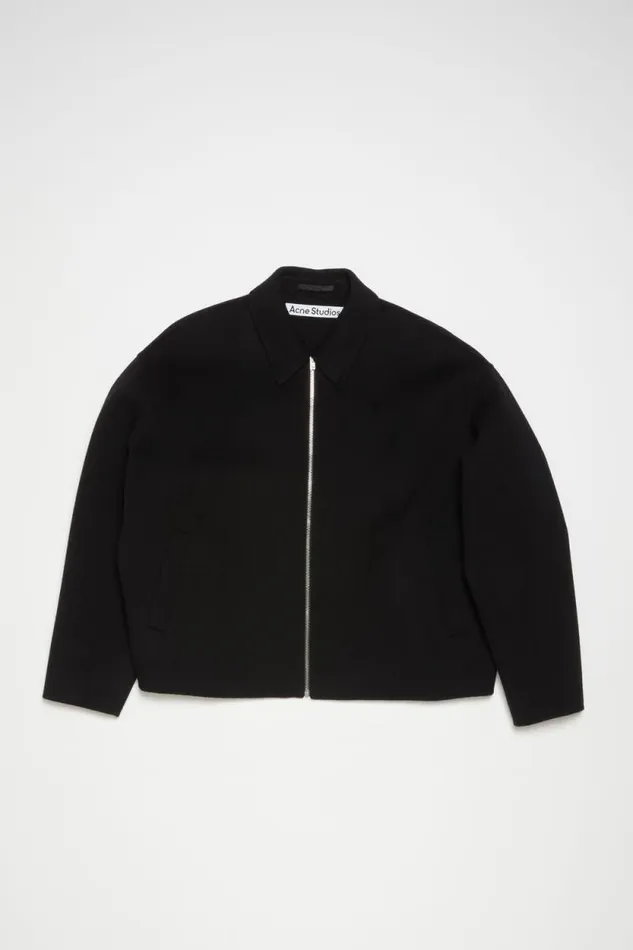 Acne Studios Wool Zipper Jacket Black Man Outerwear