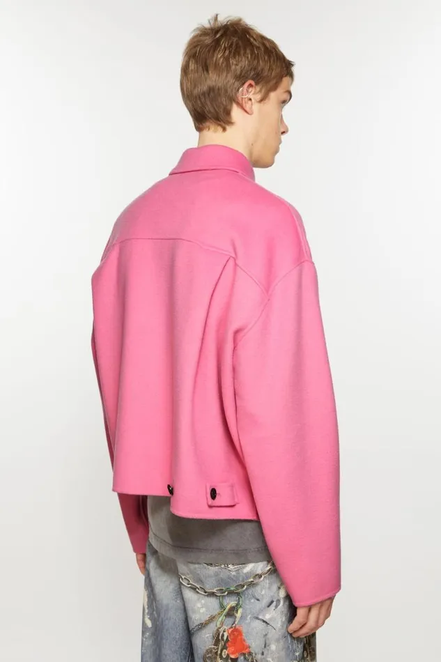 Acne Studios Wool Zipper Jacket Bubble Pink Man Outerwear