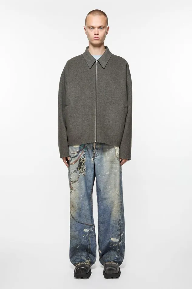 Acne Studios Wool Zipper Jacket Graphite Grey Man Outerwear