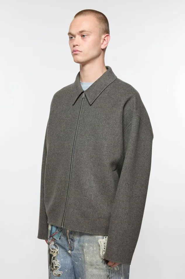 Acne Studios Wool Zipper Jacket Graphite Grey Man Outerwear