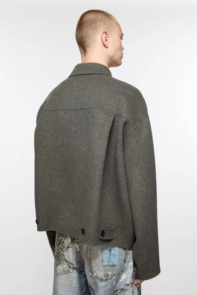 Acne Studios Wool Zipper Jacket Graphite Grey Man Outerwear