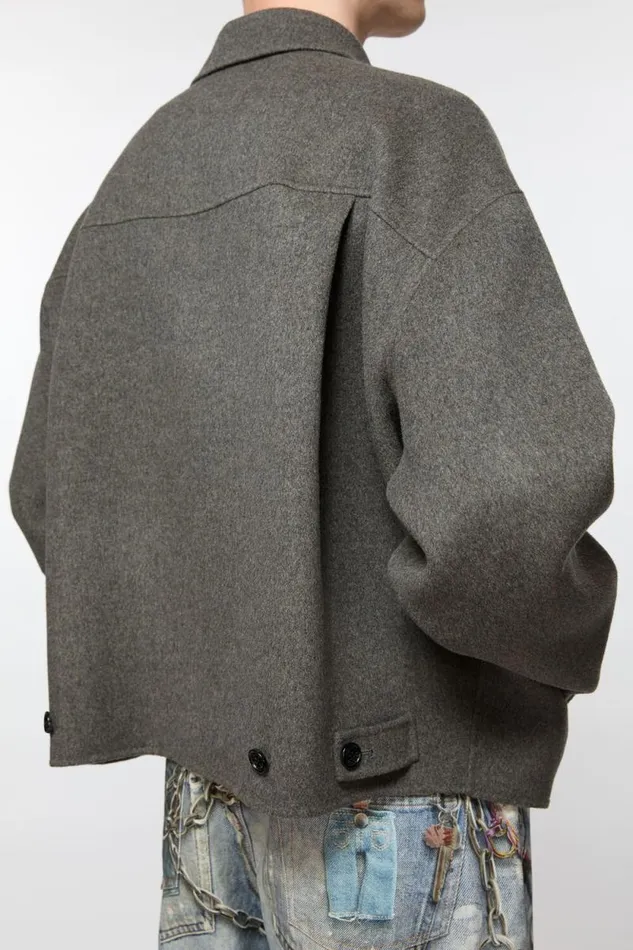Acne Studios Wool Zipper Jacket Graphite Grey Man Outerwear