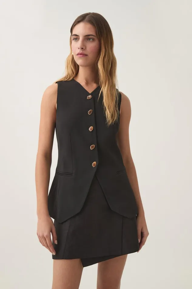 Aje Blazers Jackets and Coats Eve Buttoned Vest Black 8211 Women