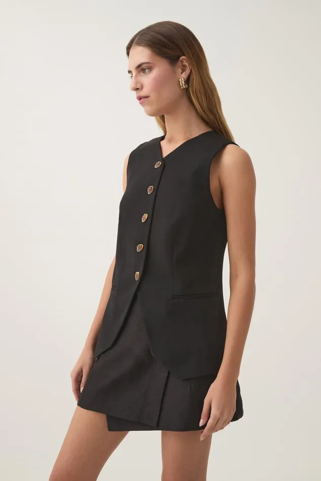 Aje Blazers Jackets and Coats Eve Buttoned Vest Black 8211 Women