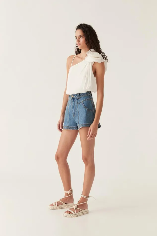 Aje Denim Belmond Denim Short 90039s Wash 8211 Women
