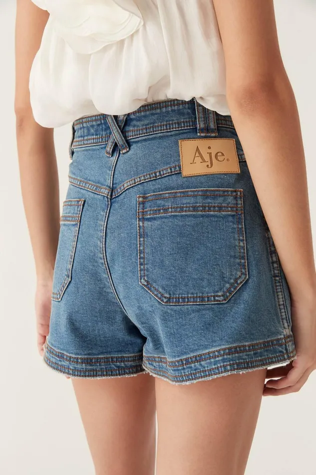Aje Denim Belmond Denim Short 90039s Wash 8211 Women