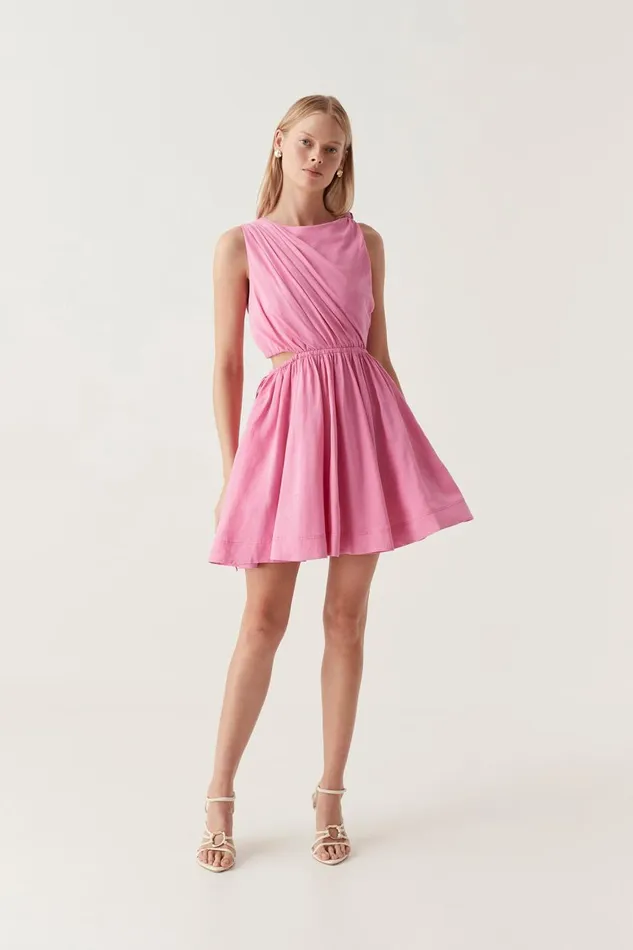 Aje Dresses Abbey Twisted Mini Dress Cerise Pink 8211 Women