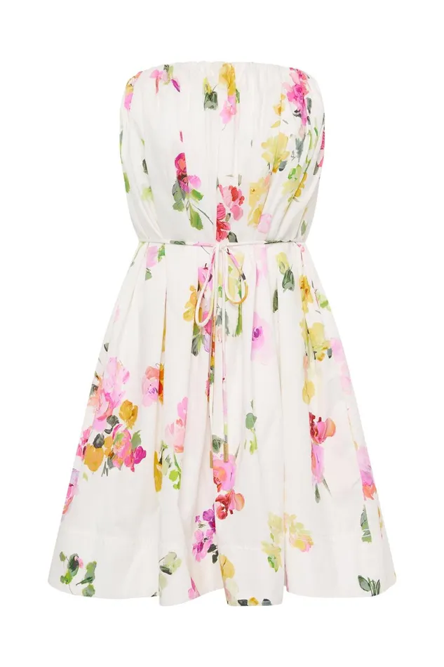 Aje Dresses Ayla Strapless Mini Dress Scattered Floral 8211 Women Aje Dresses Ayla Strapless Mini Dress Scattered Floral 8211 Women