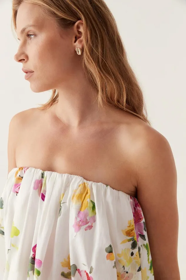 Aje Dresses Ayla Strapless Mini Dress Scattered Floral 8211 Women Aje Dresses Ayla Strapless Mini Dress Scattered Floral 8211 Women