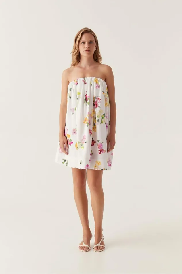 Aje Dresses Ayla Strapless Mini Dress Scattered Floral 8211 Women Aje Dresses Ayla Strapless Mini Dress Scattered Floral 8211 Women