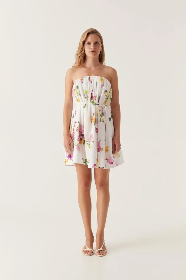 Aje Dresses Ayla Strapless Mini Dress Scattered Floral 8211 Women Aje Dresses Ayla Strapless Mini Dress Scattered Floral 8211 Women