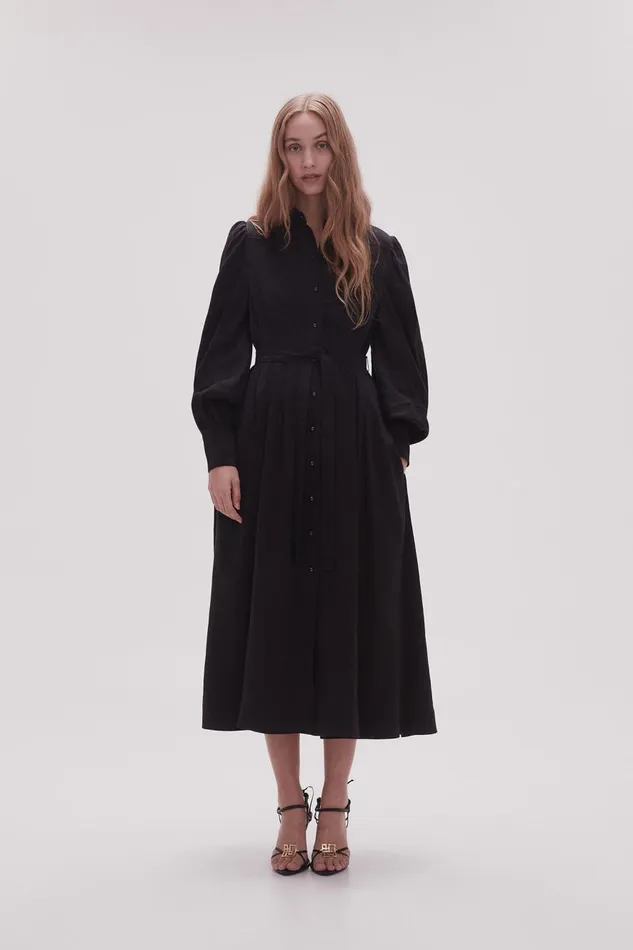 Aje Dresses Bonnie Knot Sleeve Midi Dress Black 8211 Women