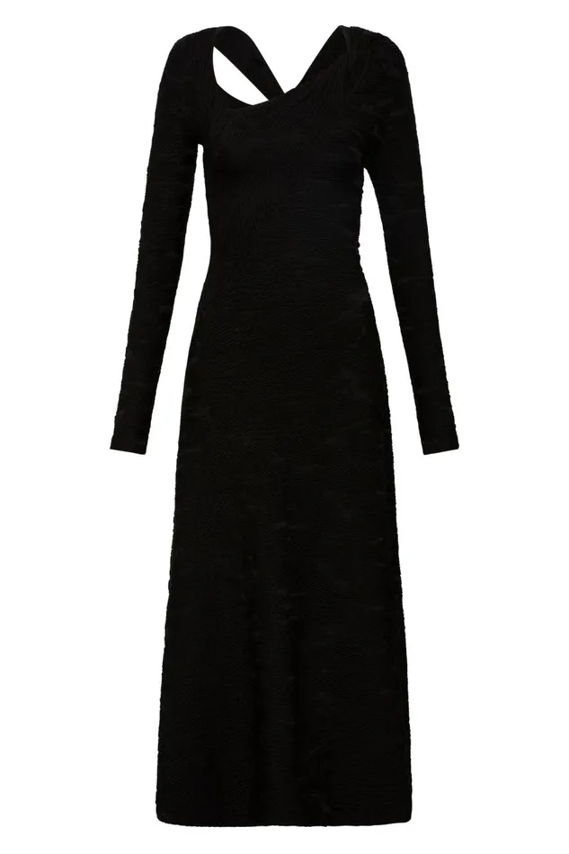 Aje Dresses Celeste Twist Knit Midi Dress Black 8211 Women Aje Dresses Celeste Twist Knit Midi Dress Black 8211 Women