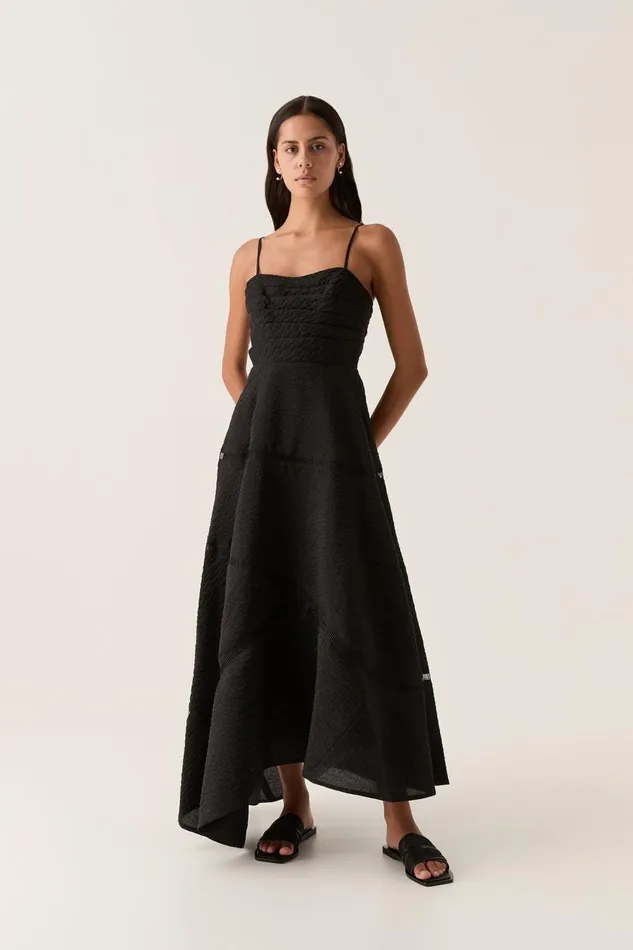 Aje Dresses Cinque Jacquard Maxi Dress Black 8211 Women