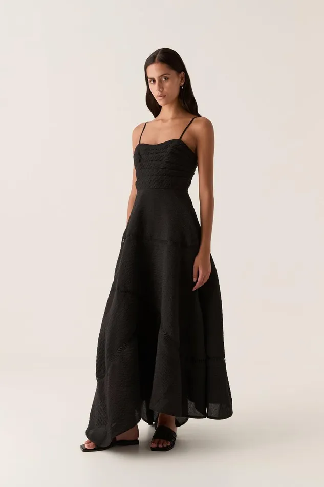 Aje Dresses Cinque Jacquard Maxi Dress Black 8211 Women Aje Dresses Cinque Jacquard Maxi Dress Black 8211 Women