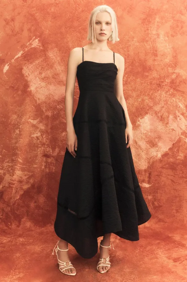 Aje Dresses Cinque Jacquard Maxi Dress Black 8211 Women Aje Dresses Cinque Jacquard Maxi Dress Black 8211 Women