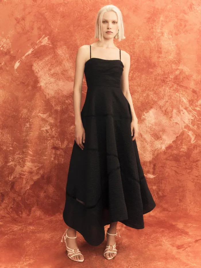 Aje Dresses Cinque Jacquard Maxi Dress Black 8211 Women Aje Dresses Cinque Jacquard Maxi Dress Black 8211 Women